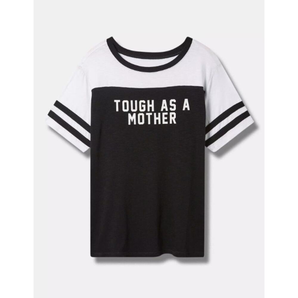 Torrid Tough As A Mother Classic Fit Super Soft Slub Varsity Tee Size 2 2X New